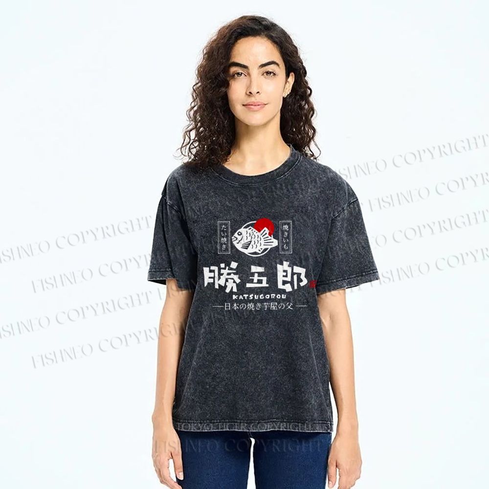 Unisex Taiyaki Printed Washed Tee