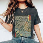 Unisex Japanese Art Printed Washed Tee
