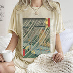 Unisex Japanese Art Printed Washed Tee