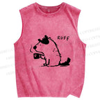 Unisex Dog Ruff Printed Washed Tank Top