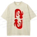 Unisex Artistic Human Body Printed Washed Tee