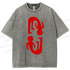Unisex Artistic Human Body Printed Washed Tee
