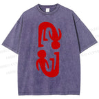Unisex Artistic Human Body Printed Washed Tee