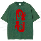 Unisex Artistic Human Body Printed Washed Tee
