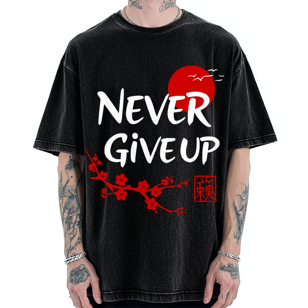 Never Give Up Vintage Washed T-shirt
