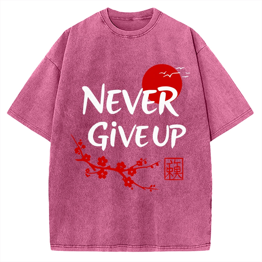 Never Give Up Vintage Washed T-shirt