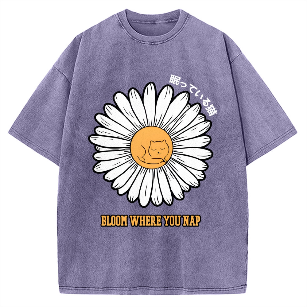 Daisy Cat Vintage Washed T-shirt