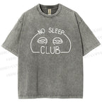 Unisex No Sleep Club Printed Washed Tee