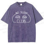Unisex No Sleep Club Printed Washed Tee