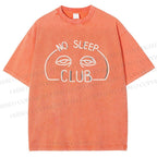 Unisex No Sleep Club Printed Washed Tee