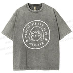 Unisex Always Sleep Club Printed Washed Tee