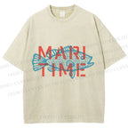 Unisex Mari Time Sardine Fish Printed Washed Tee