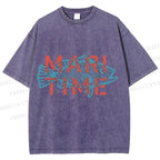 Unisex Mari Time Sardine Fish Printed Washed Tee