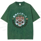 Unisex Japanese Hanshin Tiger Printed Washed Tee