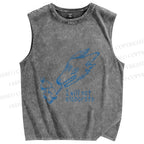 Unisex I will not elaborate Smoking  Wolf Printed Washed Tank Top