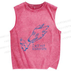 Unisex I will not elaborate Smoking  Wolf Printed Washed Tank Top