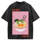 Ramen Print Vintage Washed T-shirt