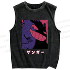 Unisex Genger Printed Washed Tank Top