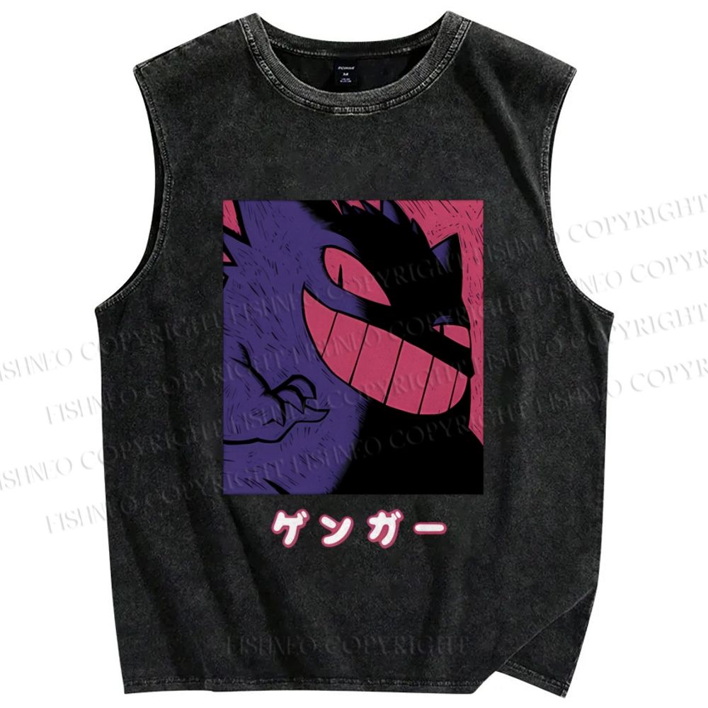Unisex Genger Printed Washed Tank Top
