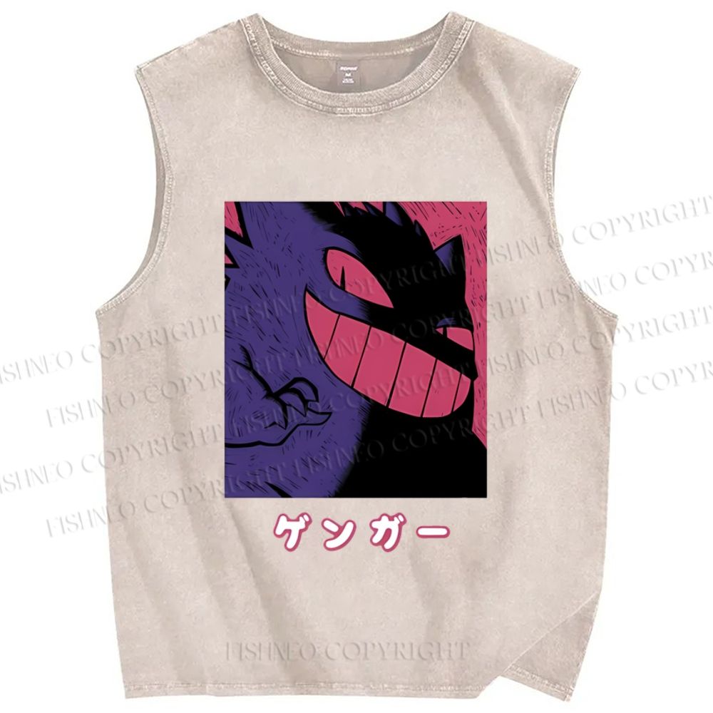 Unisex Genger Printed Washed Tank Top