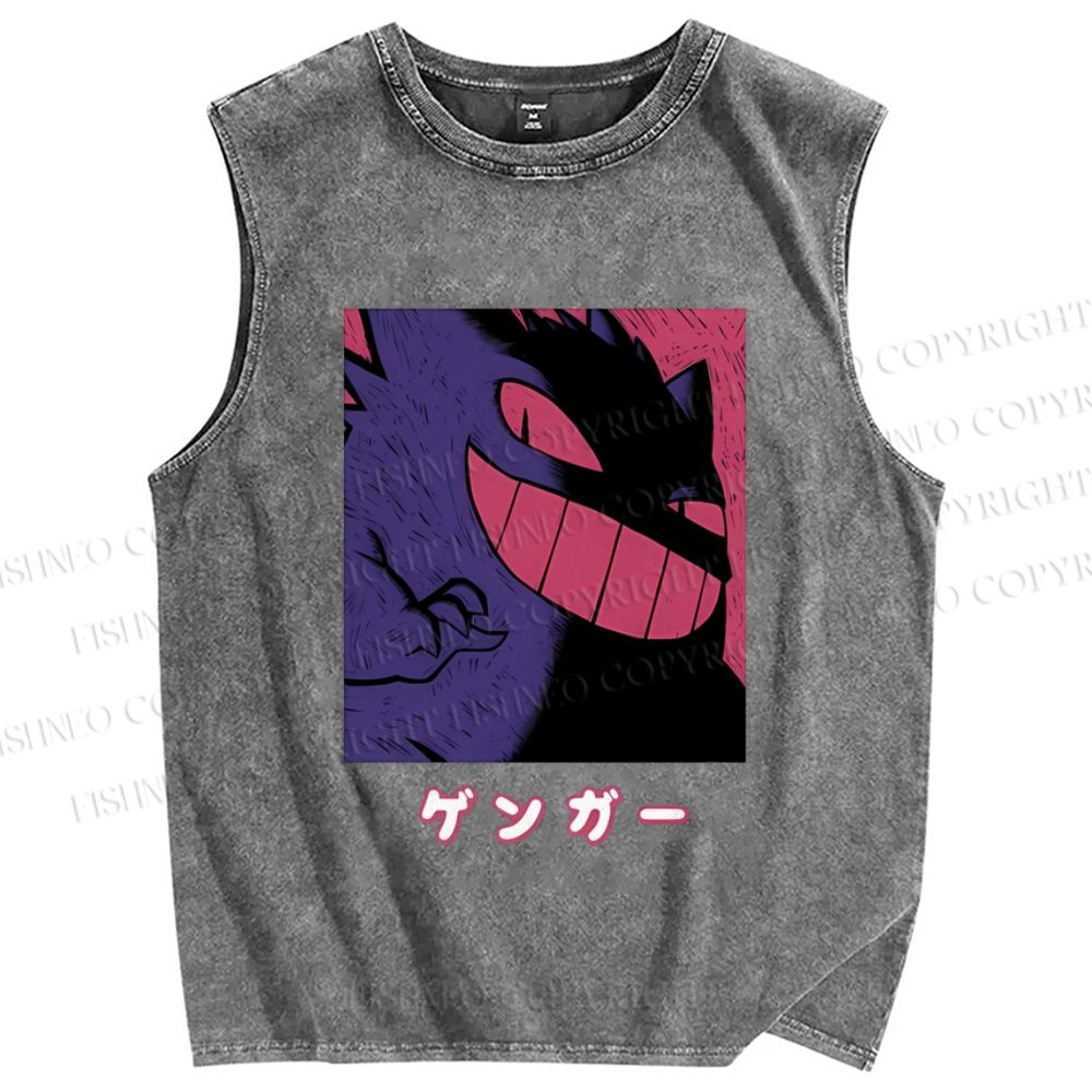 Unisex Genger Printed Washed Tank Top