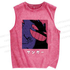 Unisex Genger Printed Washed Tank Top