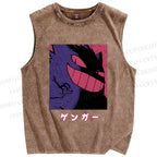 Unisex Genger Printed Washed Tank Top