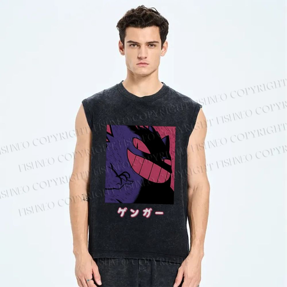 Unisex Genger Printed Washed Tank Top