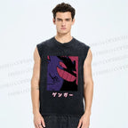 Unisex Genger Printed Washed Tank Top