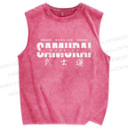 Unisex Bushido Printed Washed Tank Top