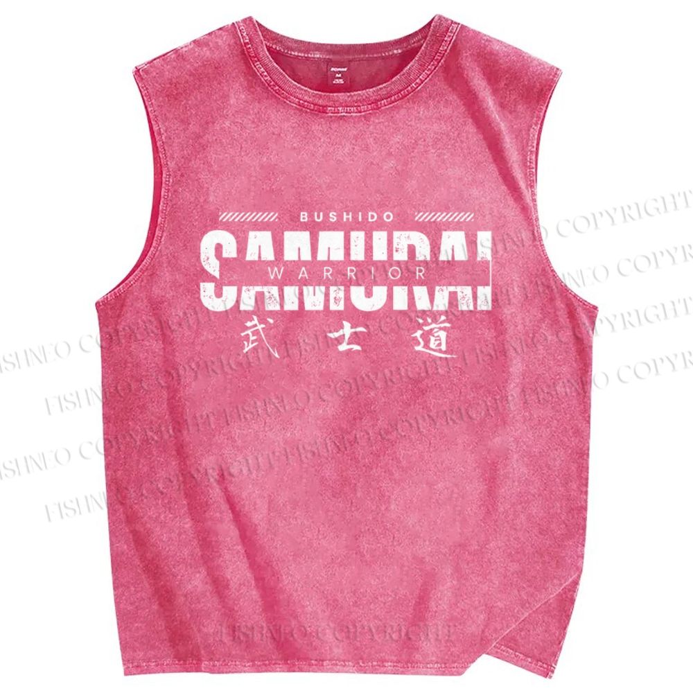 Unisex Bushido Printed Washed Tank Top