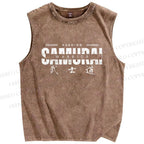 Unisex Bushido Printed Washed Tank Top