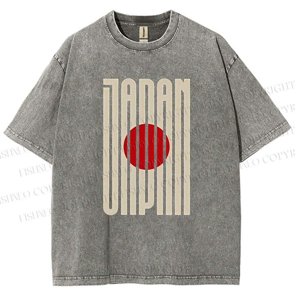 Unisex Japan Printed Washed Tee