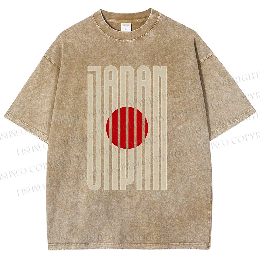 Unisex Japan Printed Washed Tee