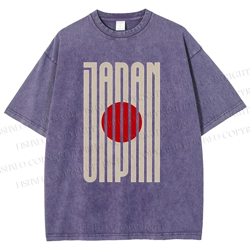 Unisex Japan Printed Washed Tee