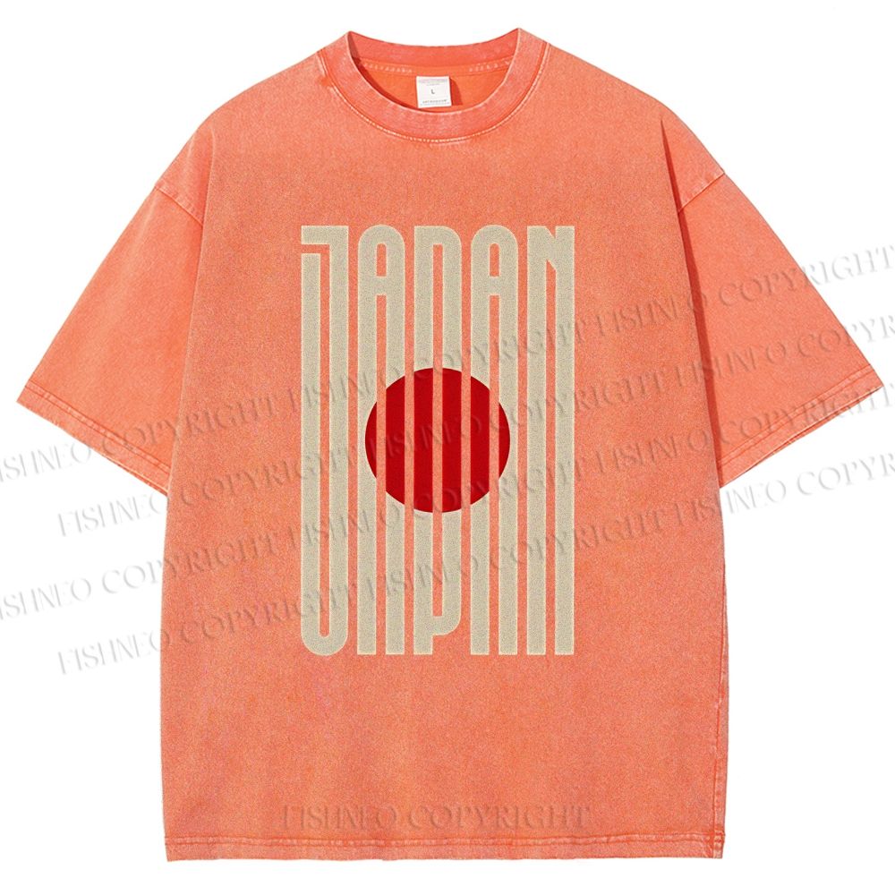 Unisex Japan Printed Washed Tee
