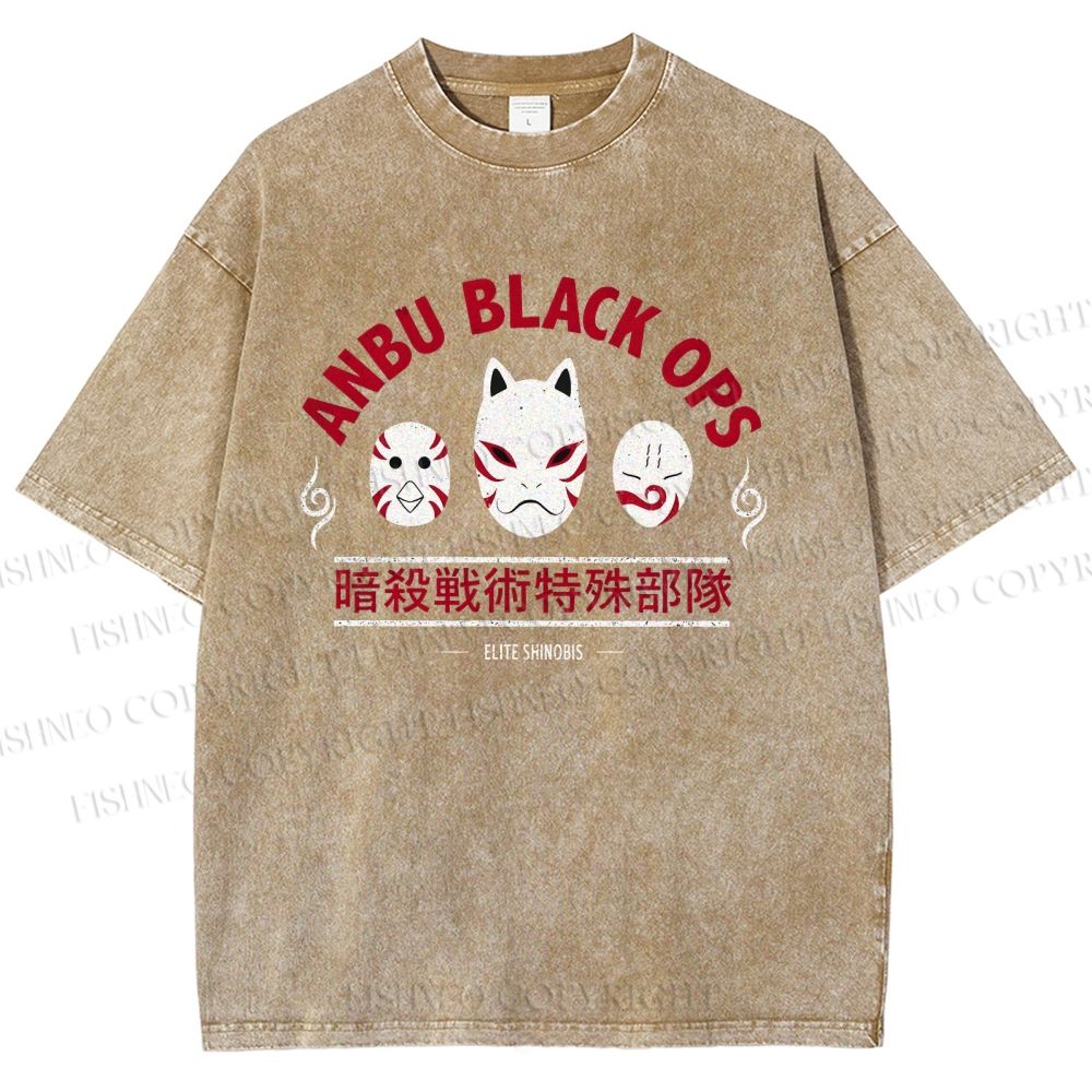 Unisex Anbu Black Ops Printed Washed Tee