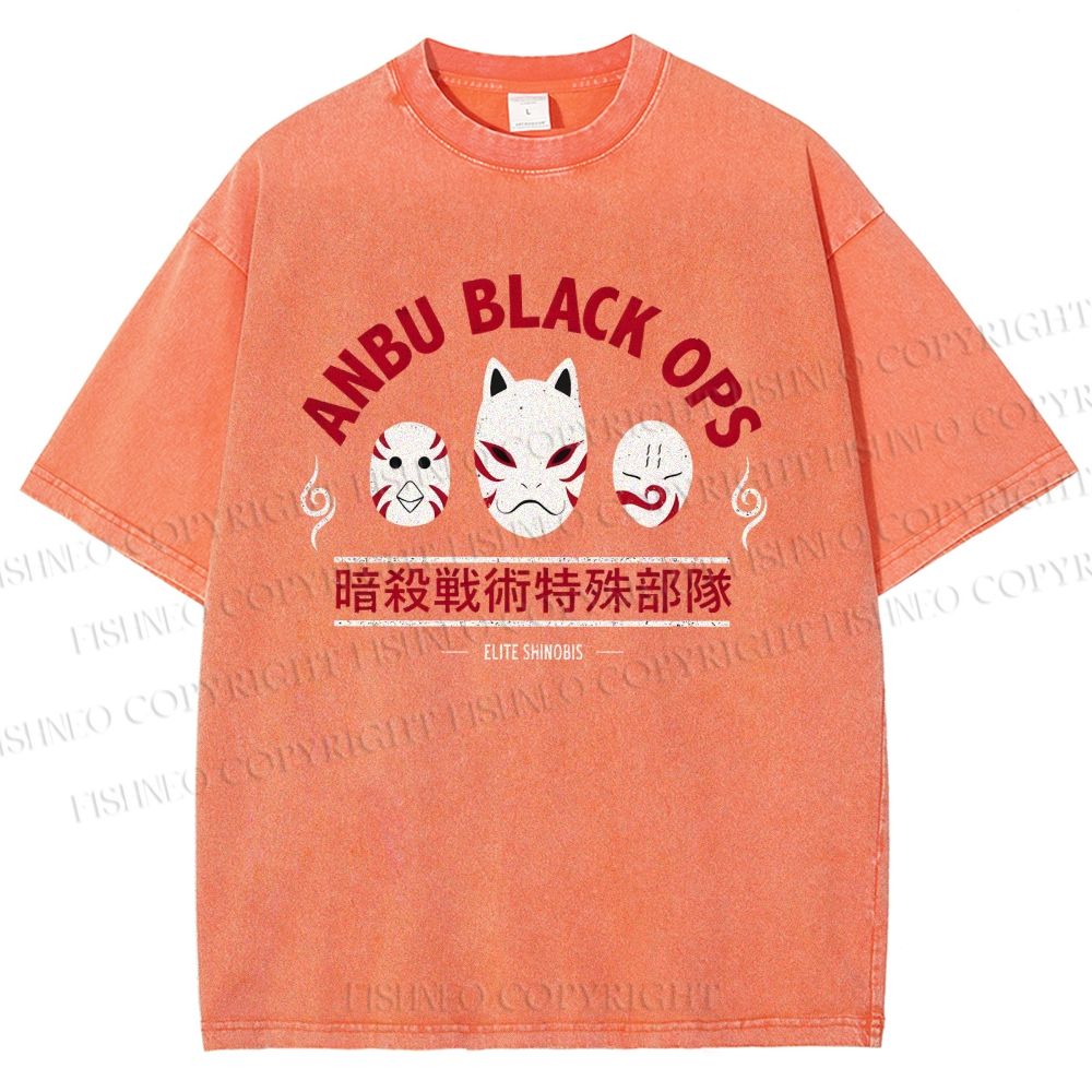 Unisex Anbu Black Ops Printed Washed Tee