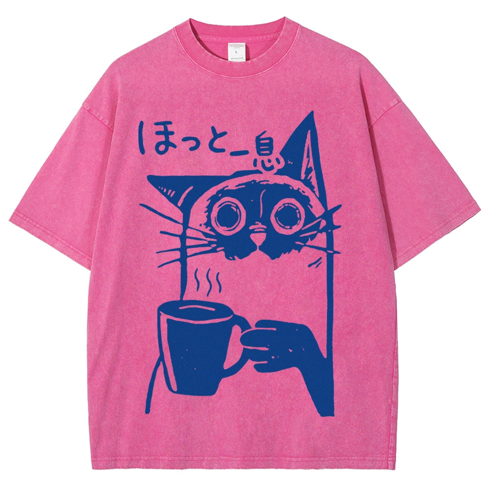 Resting Cat Vintage Washed T-shirt