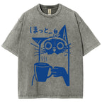 Resting Cat Vintage Washed T-shirt