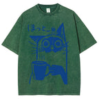 Resting Cat Vintage Washed T-shirt
