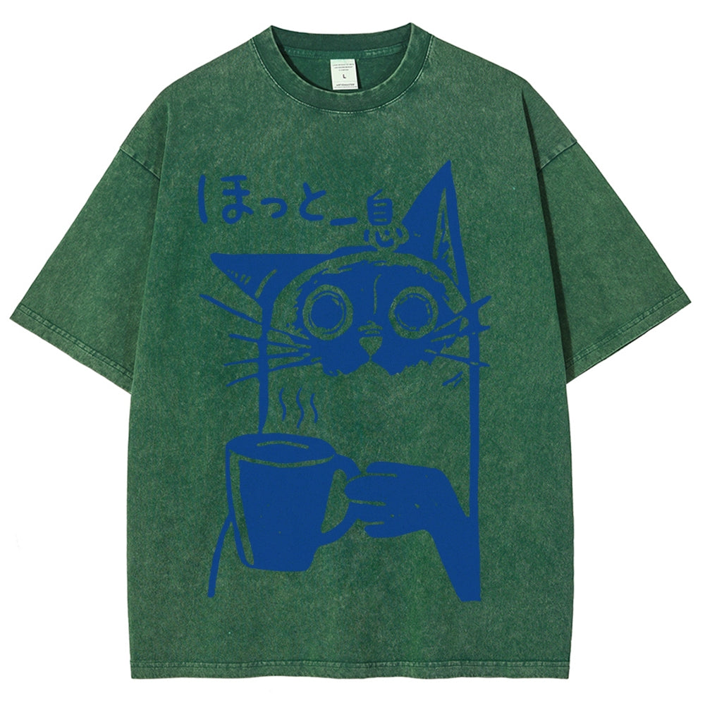 Resting Cat Vintage Washed T-shirt
