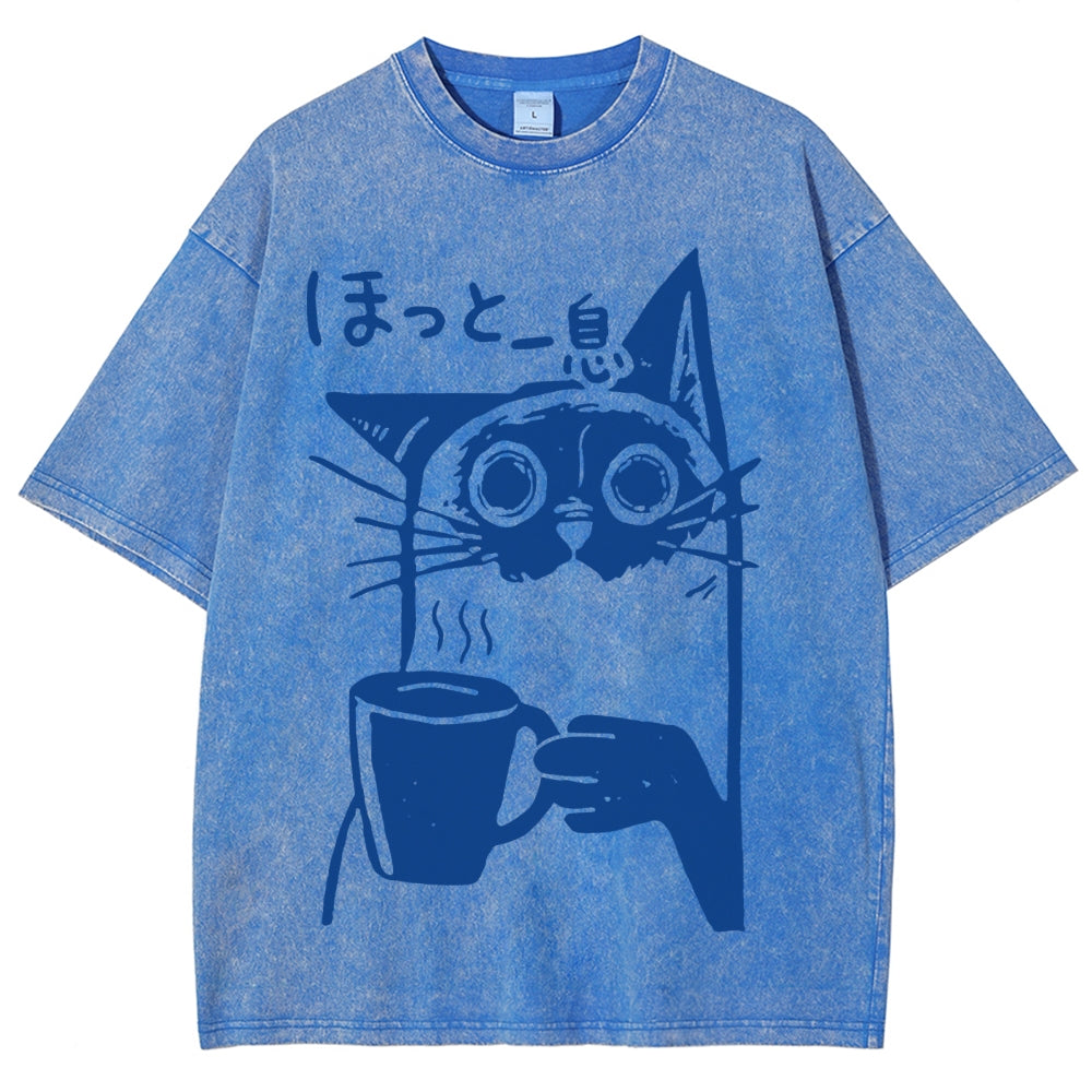 Resting Cat Vintage Washed T-shirt