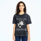Strawberry Jam Cat Washed T-Shirt