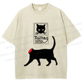 Unisex Missing Cat Printed Washed Tee