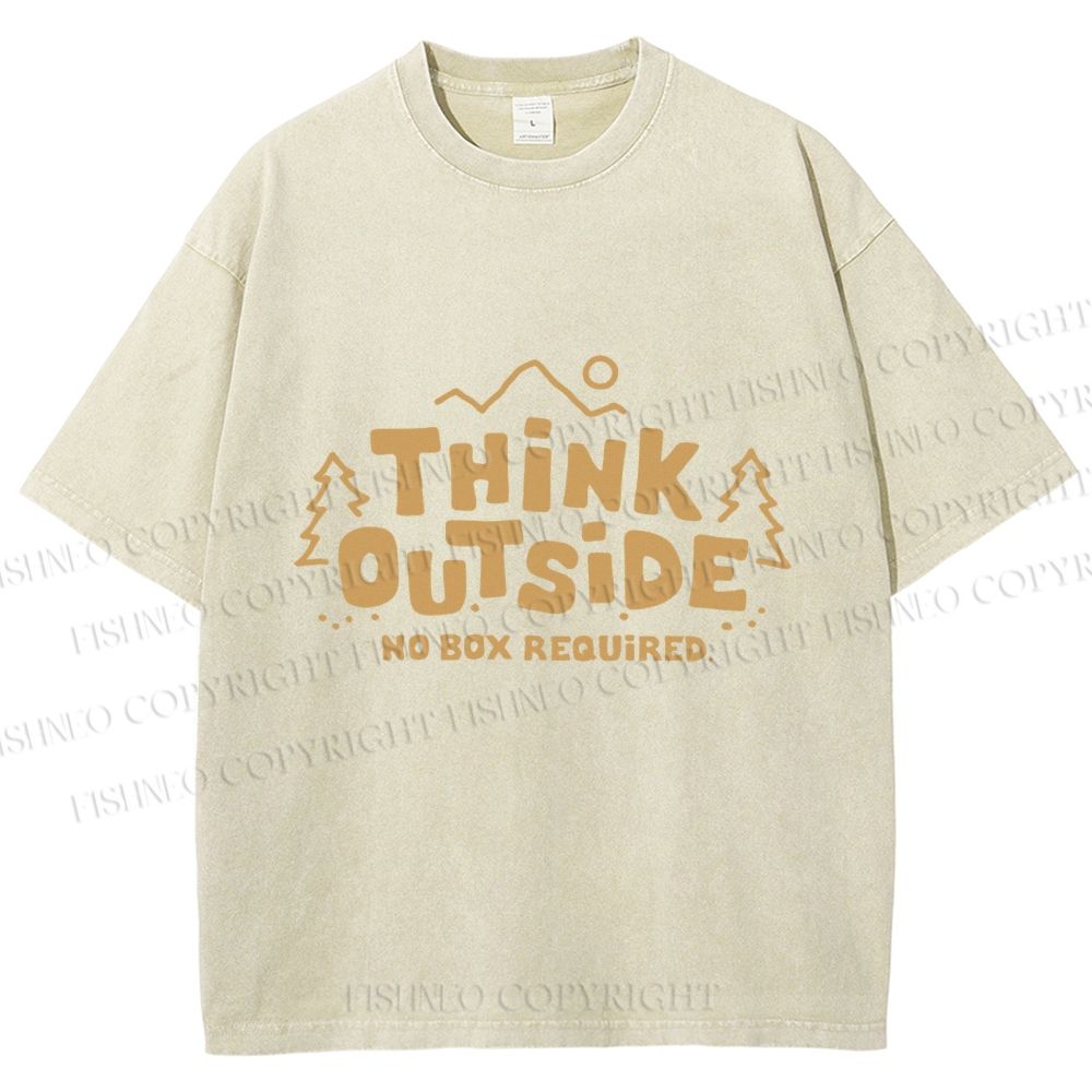 Unisex Think Outside Printed Washed Tee