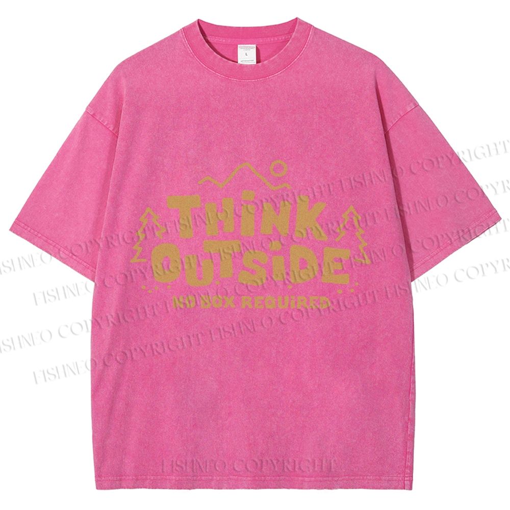 Unisex Think Outside Printed Washed Tee