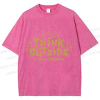 Unisex Think Outside Printed Washed Tee