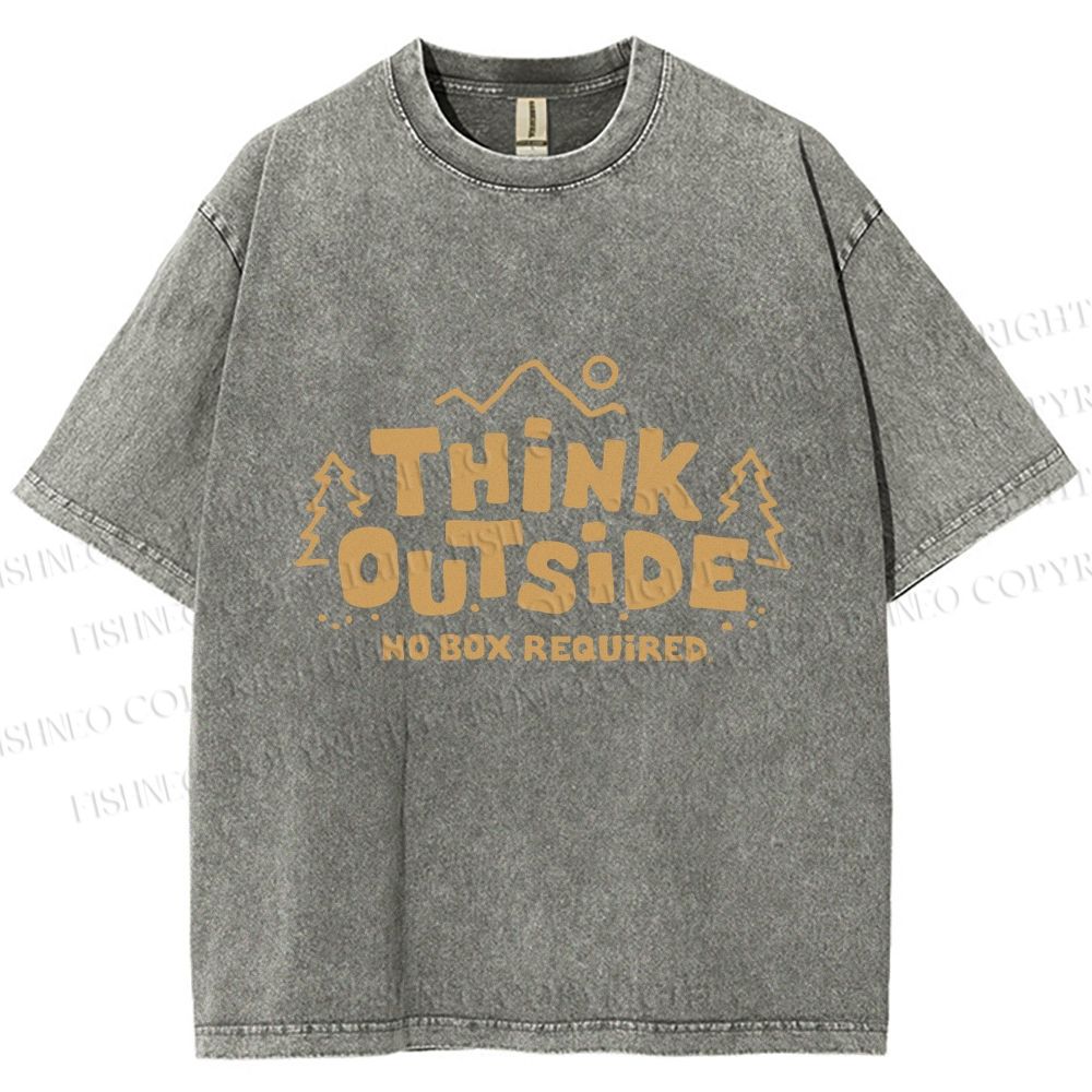Unisex Think Outside Printed Washed Tee