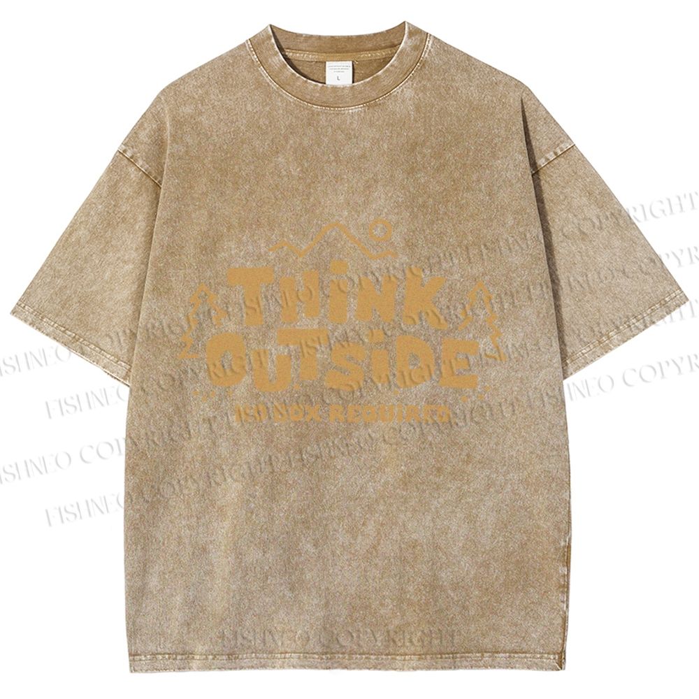 Unisex Think Outside Printed Washed Tee